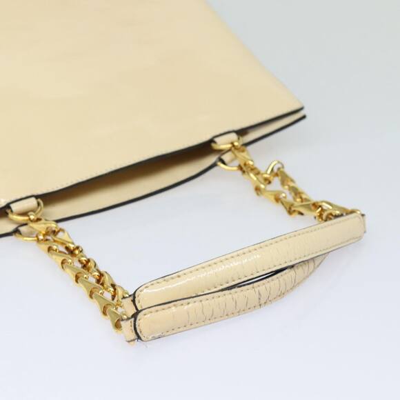 CELINE Chain Shoulder Bag Enamel Beige Gold - Picture 8 of 13